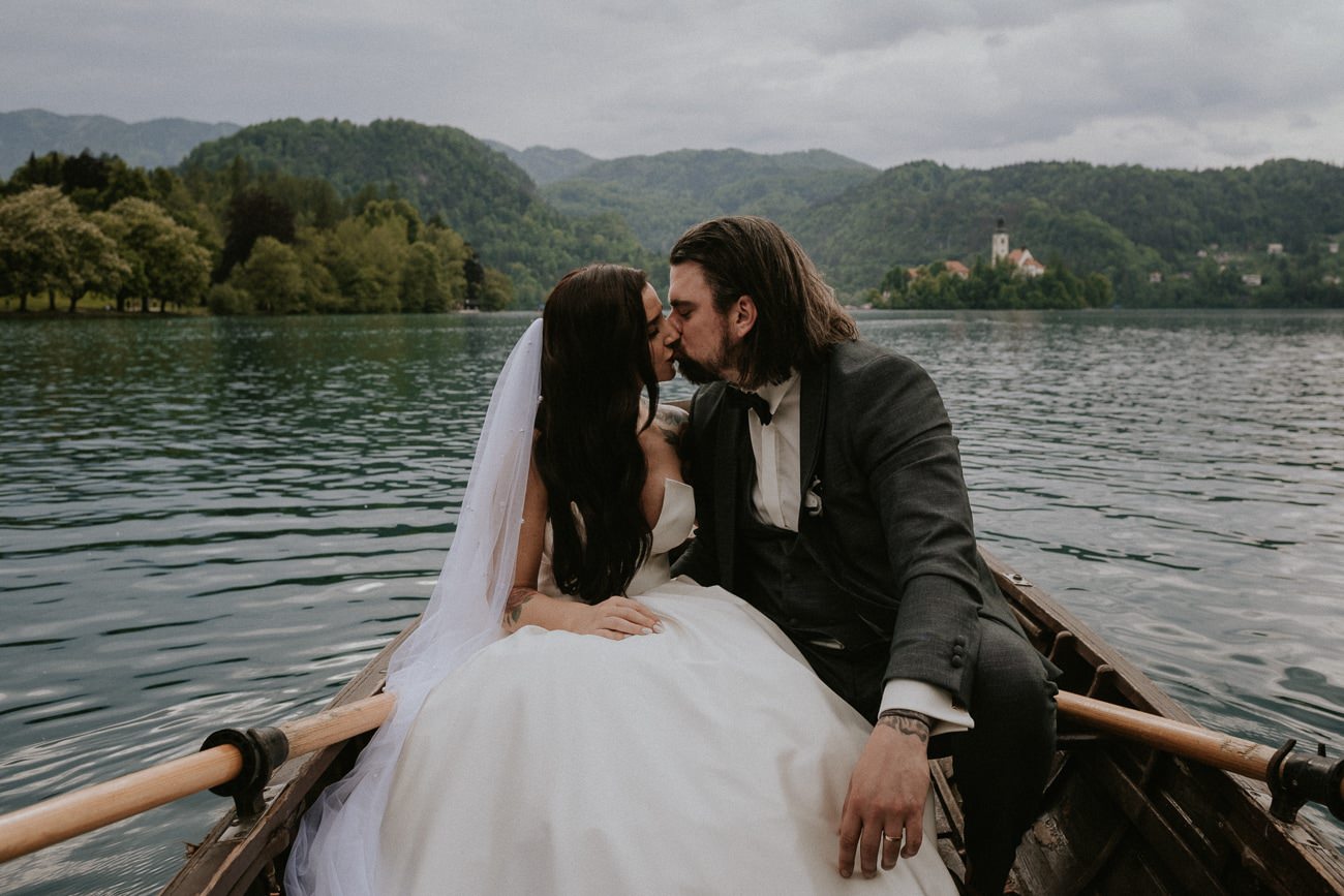 Destination Wedding Photos on Lake Bled, Slovenia