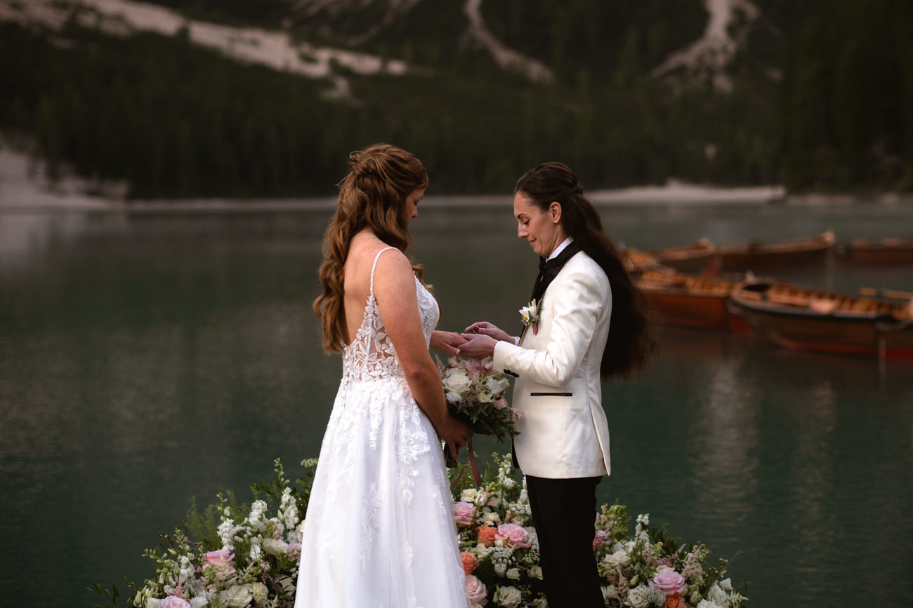 Private same-sex ceremony in the Dolomites