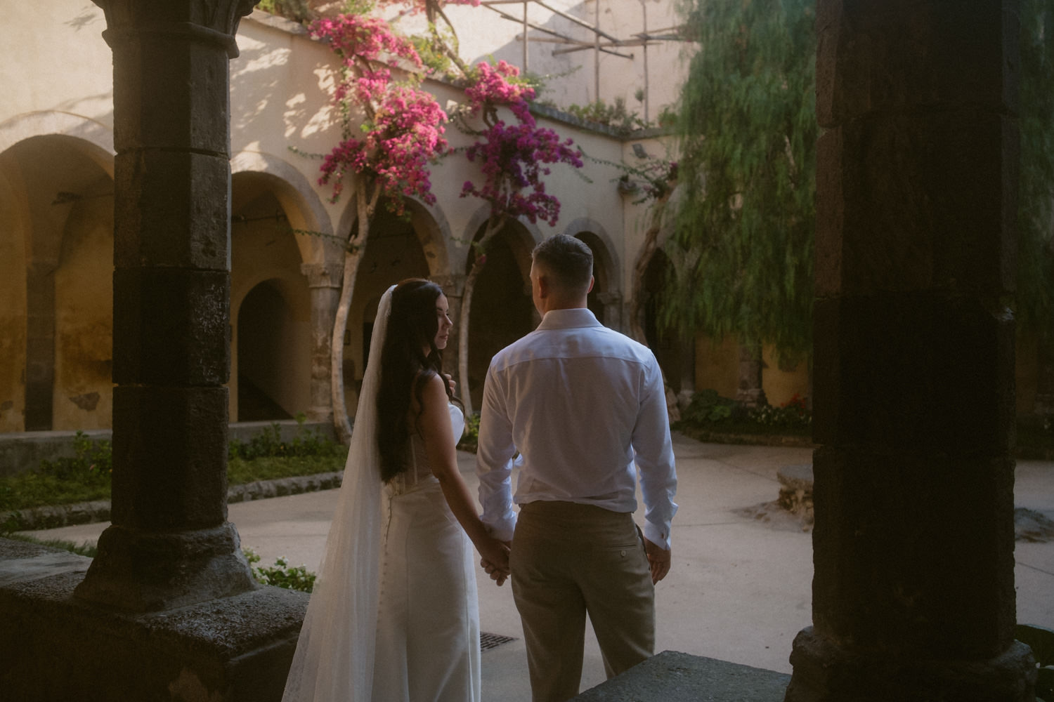 A couple enjoying their elopement day in Sorrento at the Amalfi Coast
